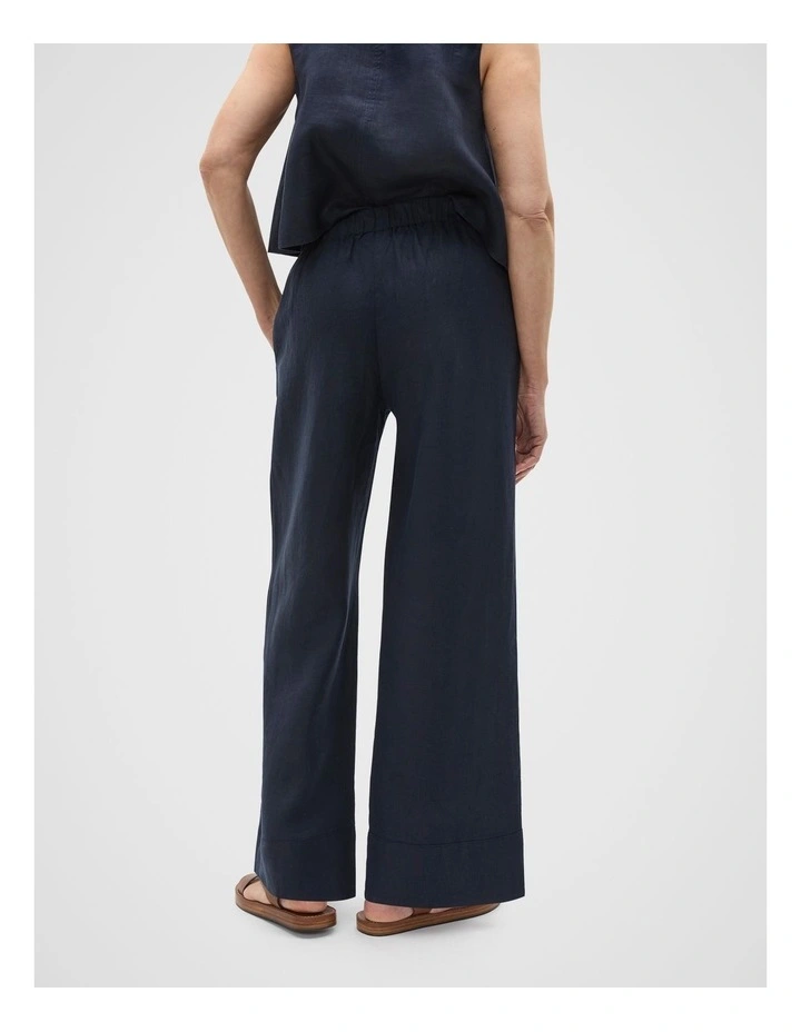 Core Linen Casual Tie Pant in Twilight Blue image 2