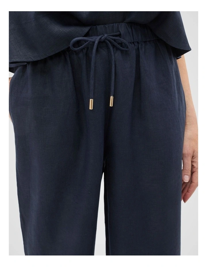 Core Linen Casual Tie Pant in Twilight Blue image 4
