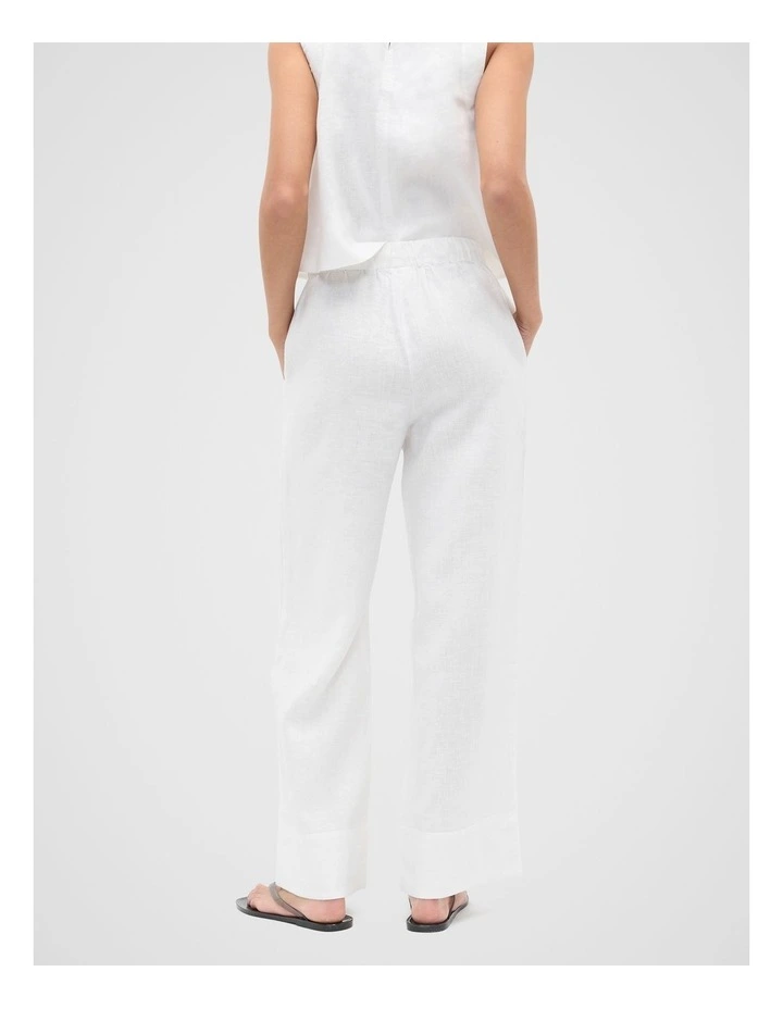 Core Linen Casual Tie Pant in Whisper White image 2