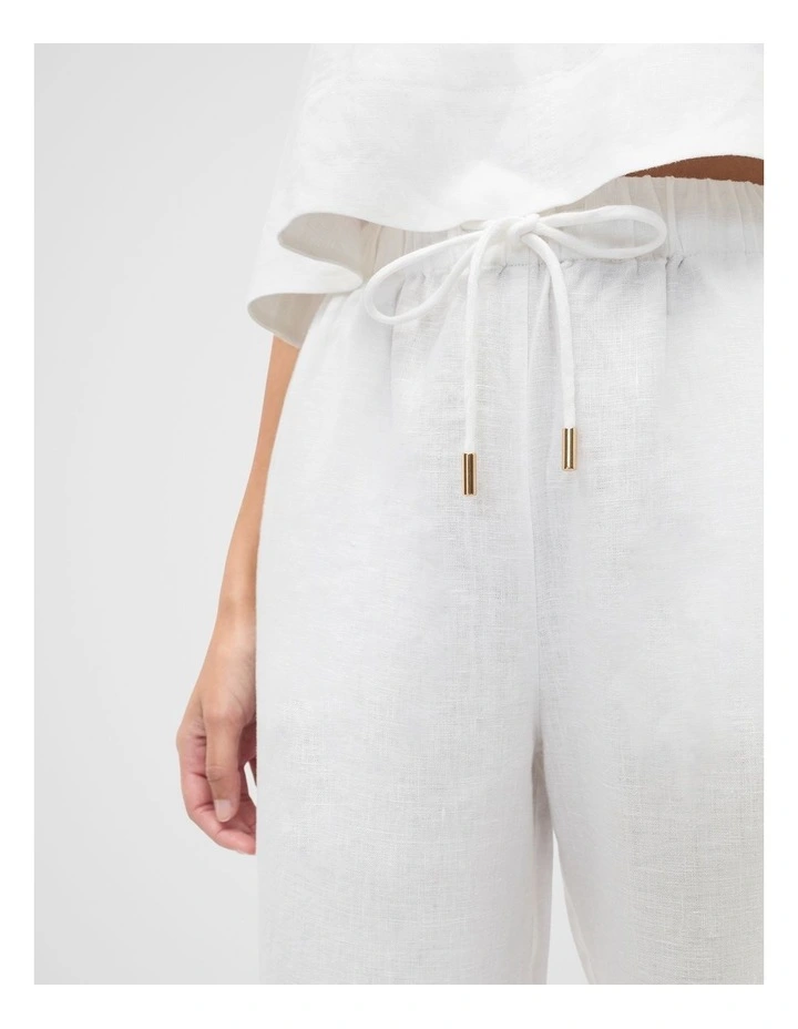 Core Linen Casual Tie Pant in Whisper White image 4