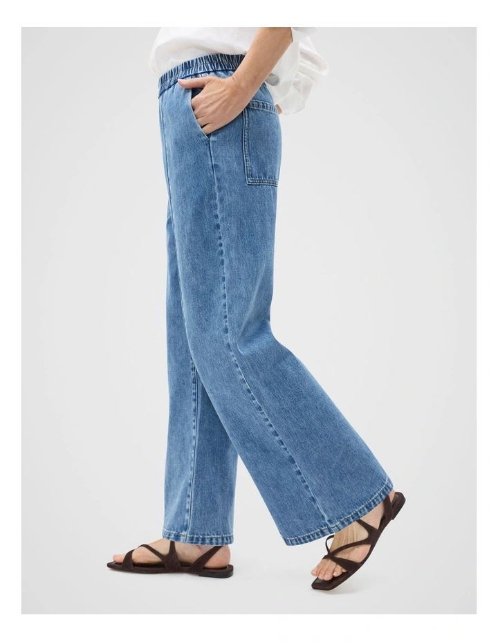 Denim Pull On Jean in Blue image 1