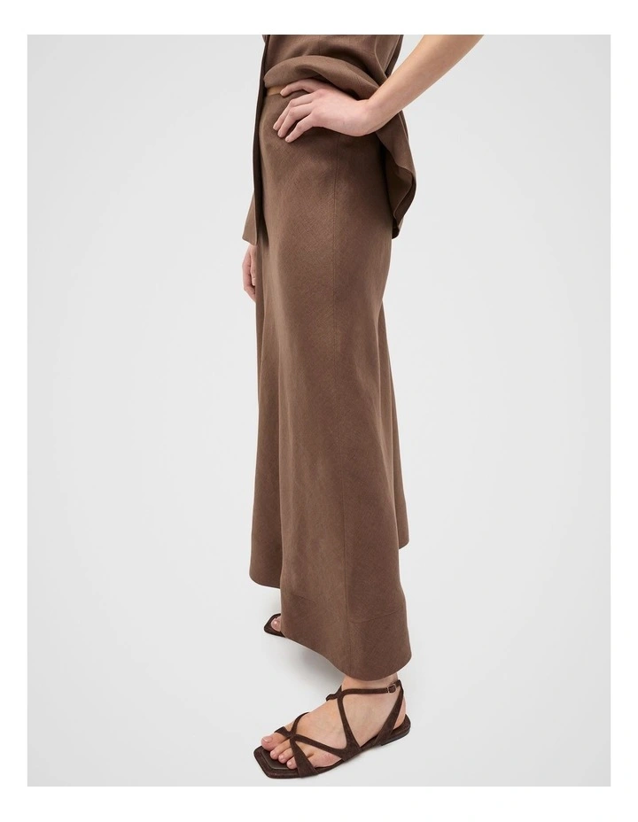 Core Linen Seam Front Skirt in Pinecone image 4