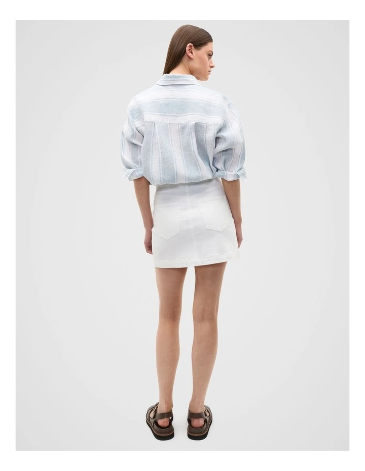 Core Denim Mini Skirt in White image 2