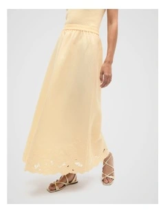 Cutwork Midi Skirt in Shortbread