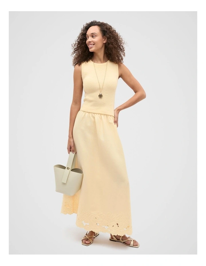 Cutwork Midi Skirt in Shortbread image 3