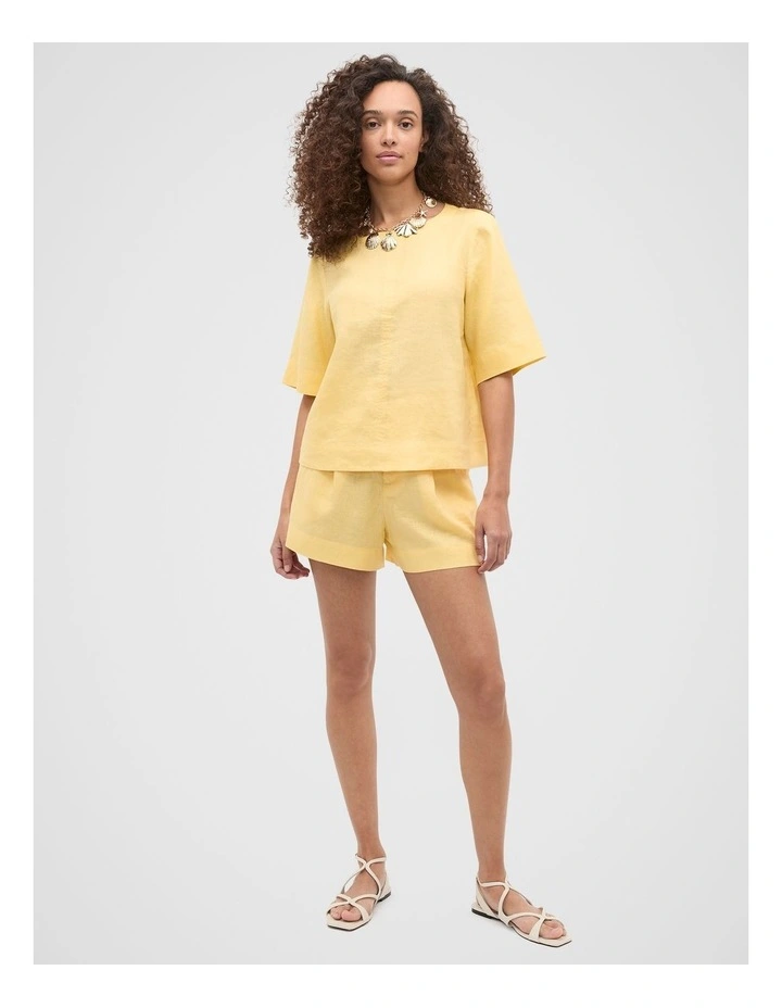 Core Linen Tee in Buttercup image 3