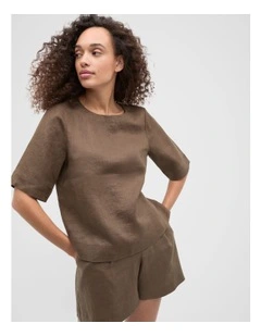Core Linen Tee in Pinecone