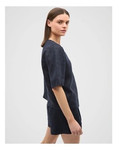 Core Linen Tee in Twilight Blue