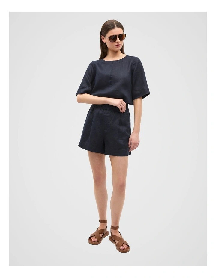 Core Linen Tee in Twilight Blue image 3