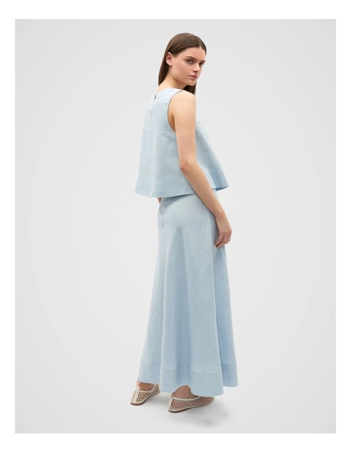Core Linen Shell Top in Bluebell image 2