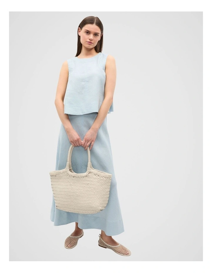 Core Linen Shell Top in Bluebell image 3