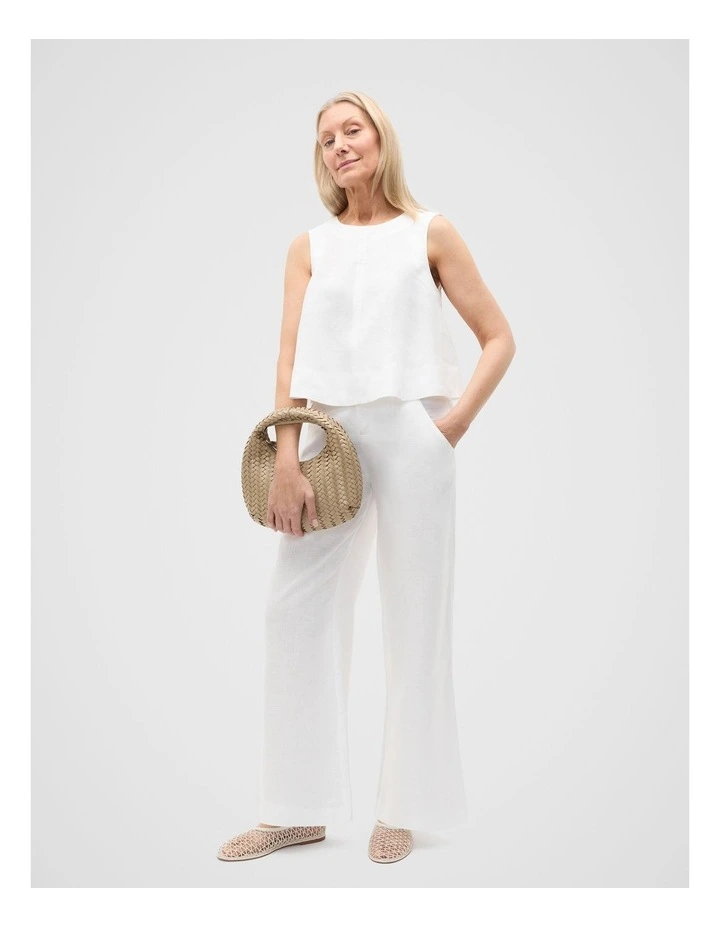 Core Linen Shell Top in Whisper White image 3