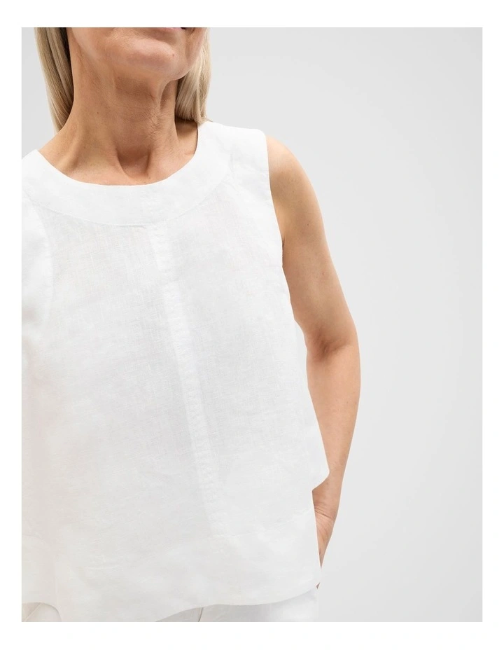 Core Linen Shell Top in Whisper White image 4