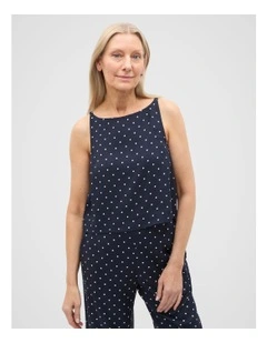 Spot Print Shell Top in Twilight Spot