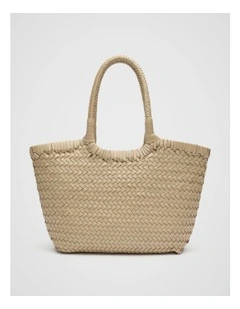 Leather Basket Bag in Rye