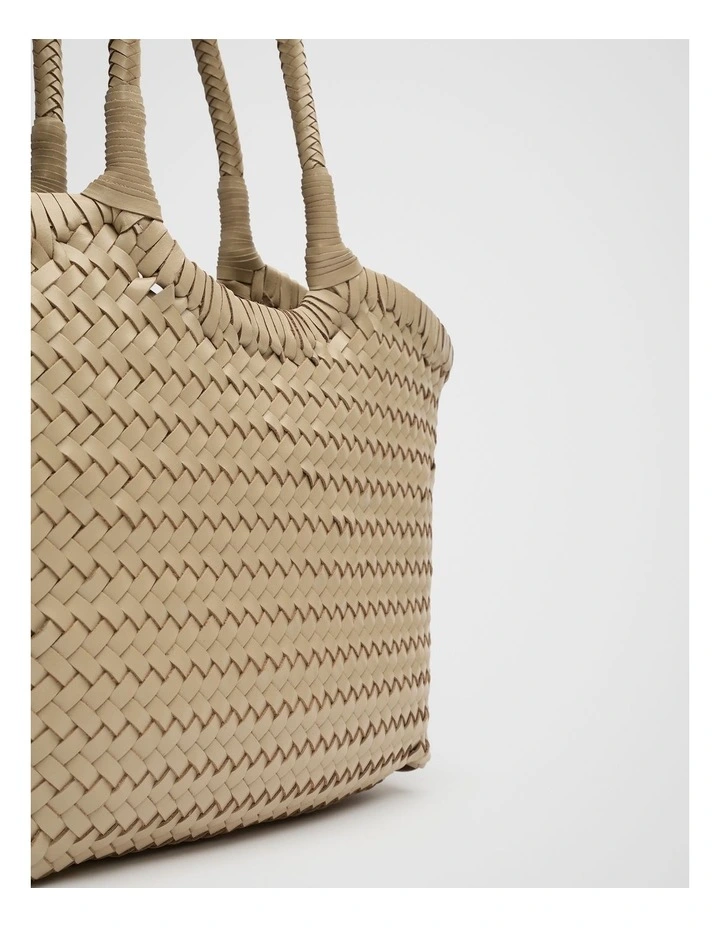 Leather Basket Bag in Rye image 3