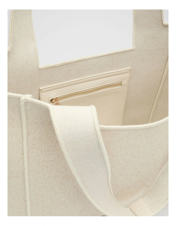Fabric Logo Tote in Tofu image 4
