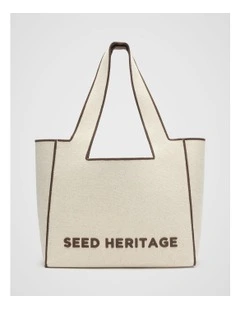 Fabric Logo Tote in Pinecone