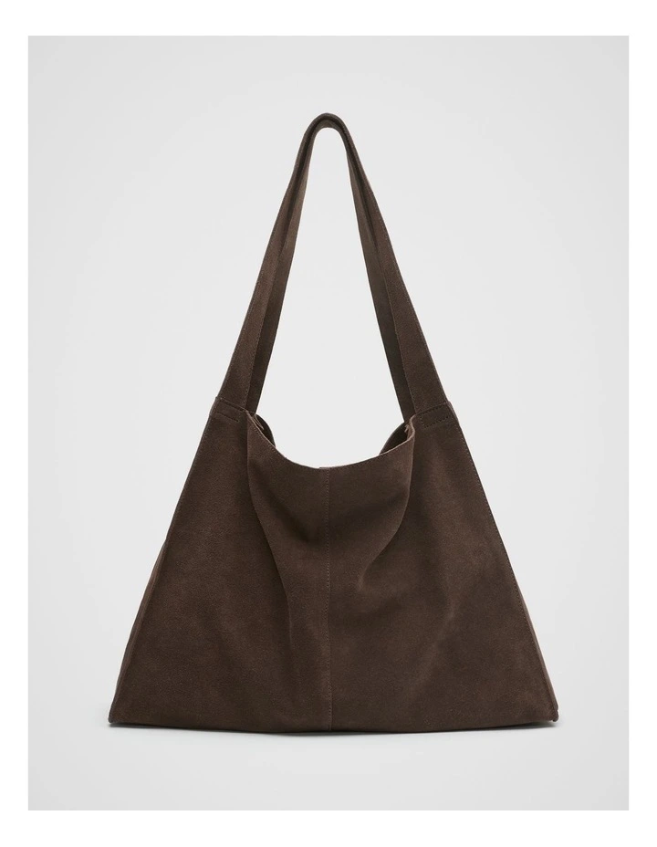 Suede Carry All Tote in Chocolate image 1