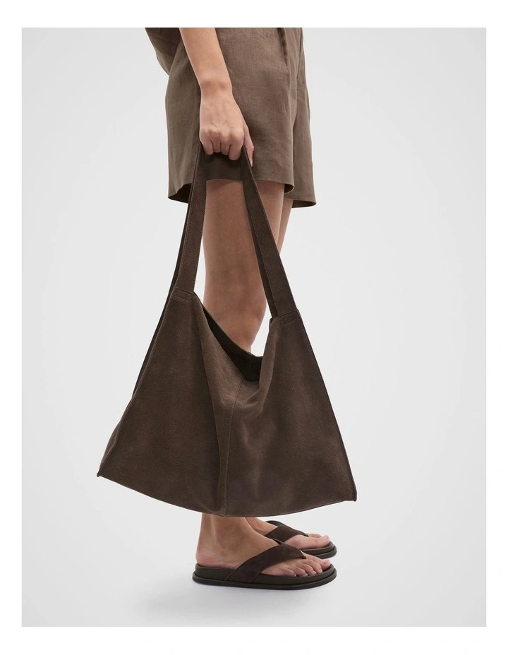 Suede Carry All Tote in Chocolate image 2