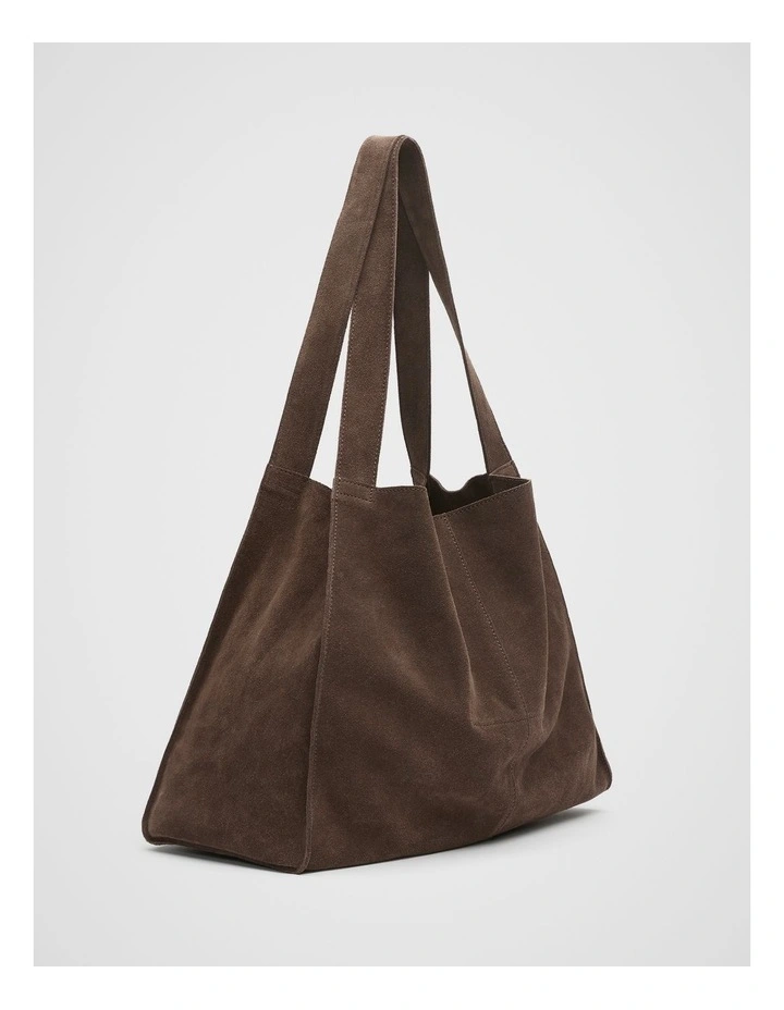 Suede Carry All Tote in Chocolate image 3