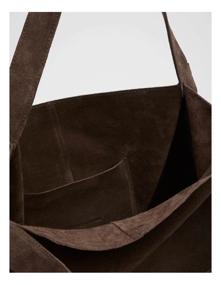 Suede Carry All Tote in Chocolate image 4