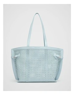 Open Weave Detail Tote in Bluebell