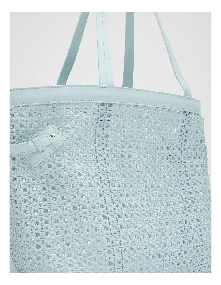Open Weave Detail Tote in Bluebell image 3