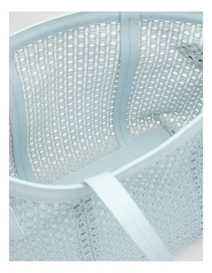 Open Weave Detail Tote in Bluebell image 4