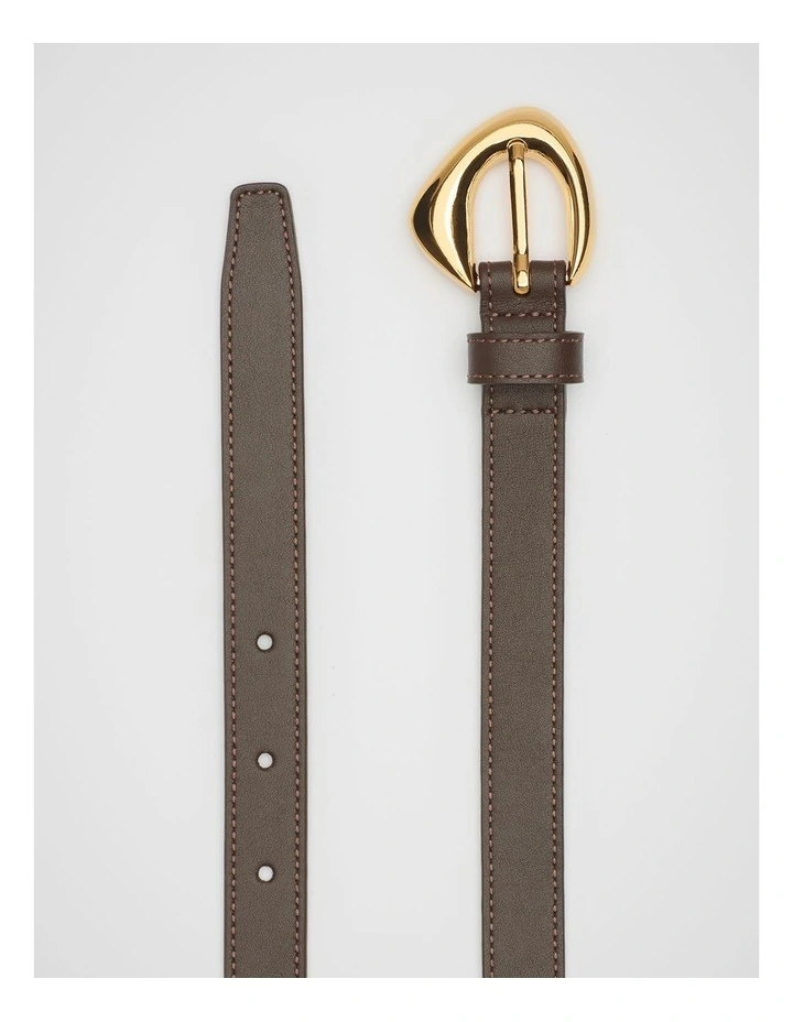 Sia Leather Belt in Chocolate image 3
