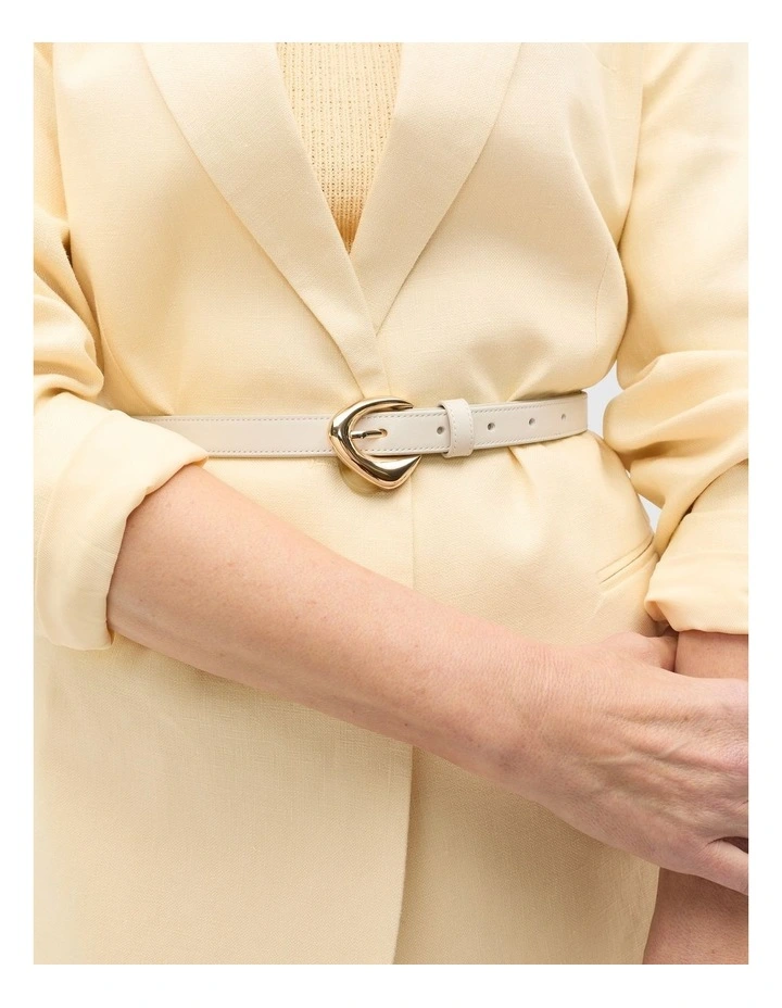 Sia Leather Belt in Tofu image 2