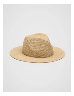 Raffia Fedora in Rye