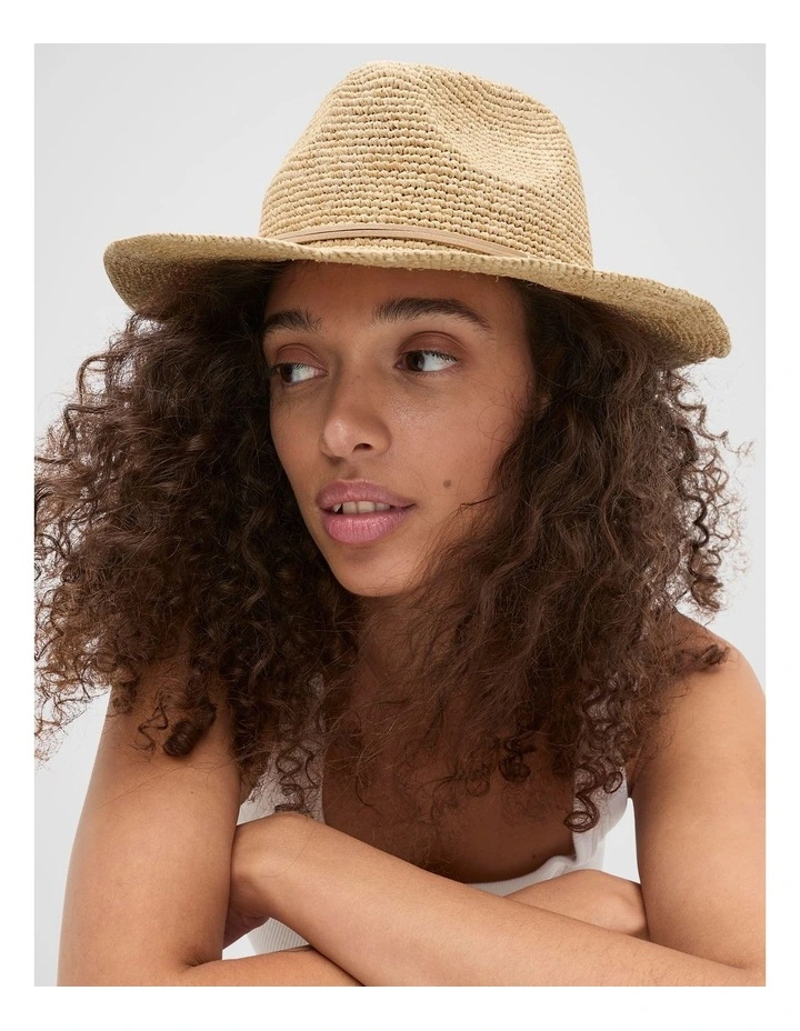 Raffia Fedora in Rye image 2