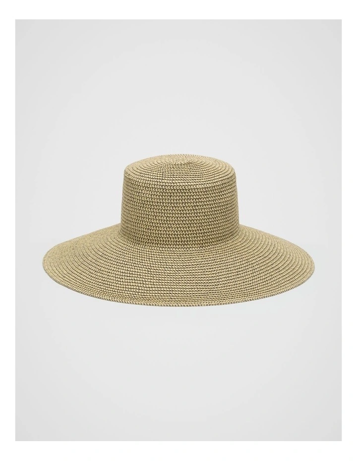 Two Tone Wide Brim Hat in Natural image 1