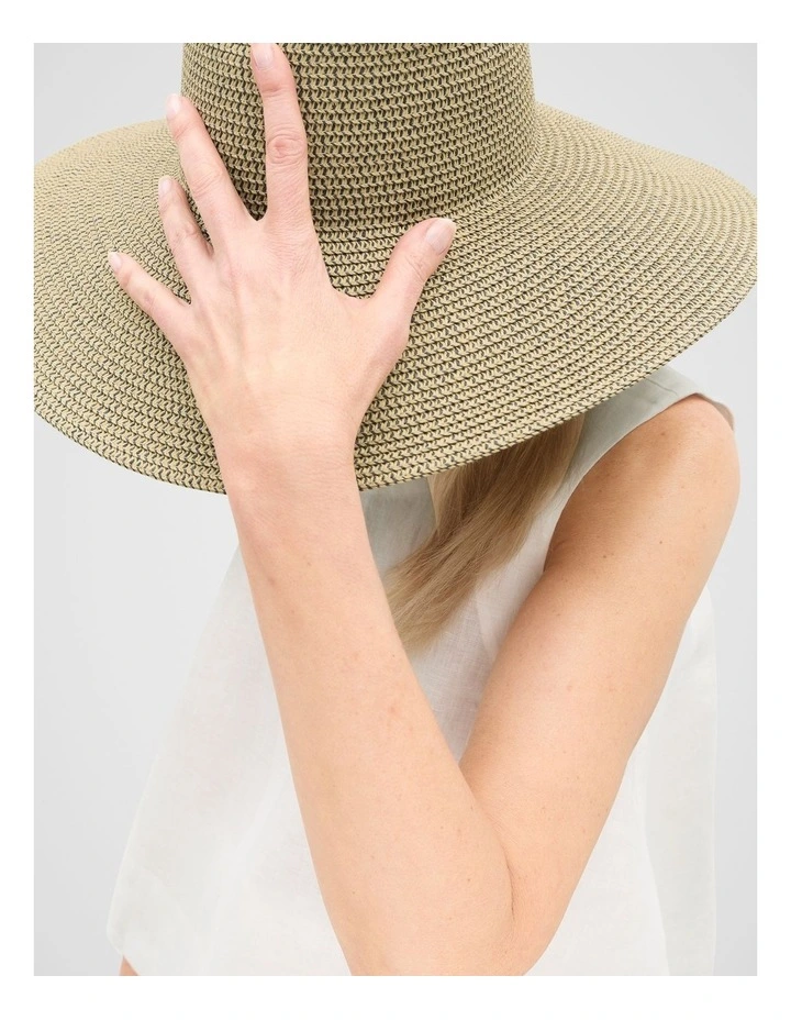 Two Tone Wide Brim Hat in Natural image 2