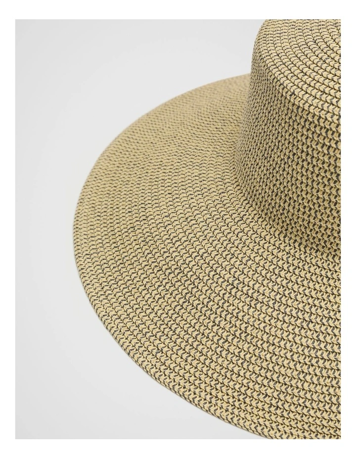 Two Tone Wide Brim Hat in Natural image 3