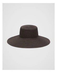 Two Tone Wide Brim Hat in Pinecone