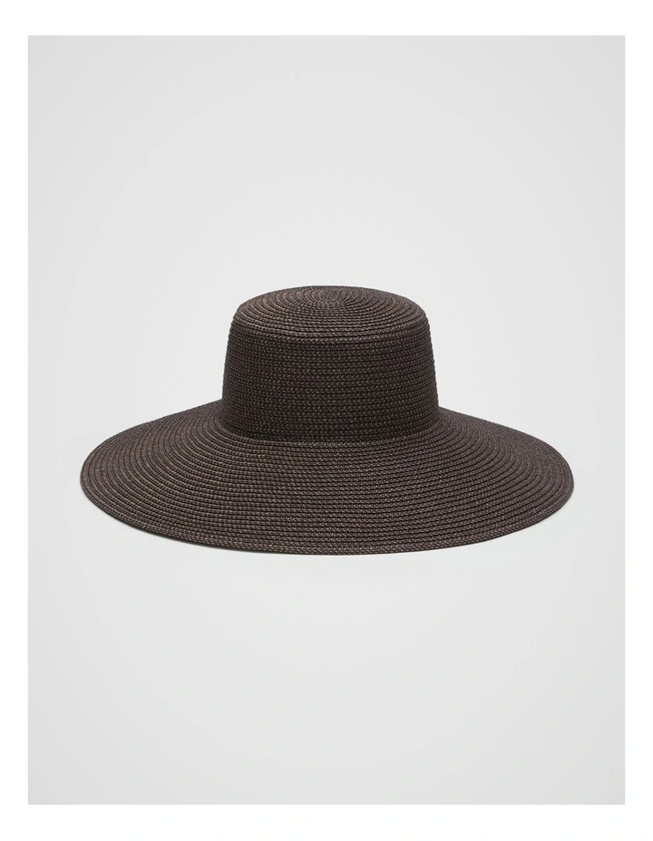 Two Tone Wide Brim Hat in Pinecone image 1