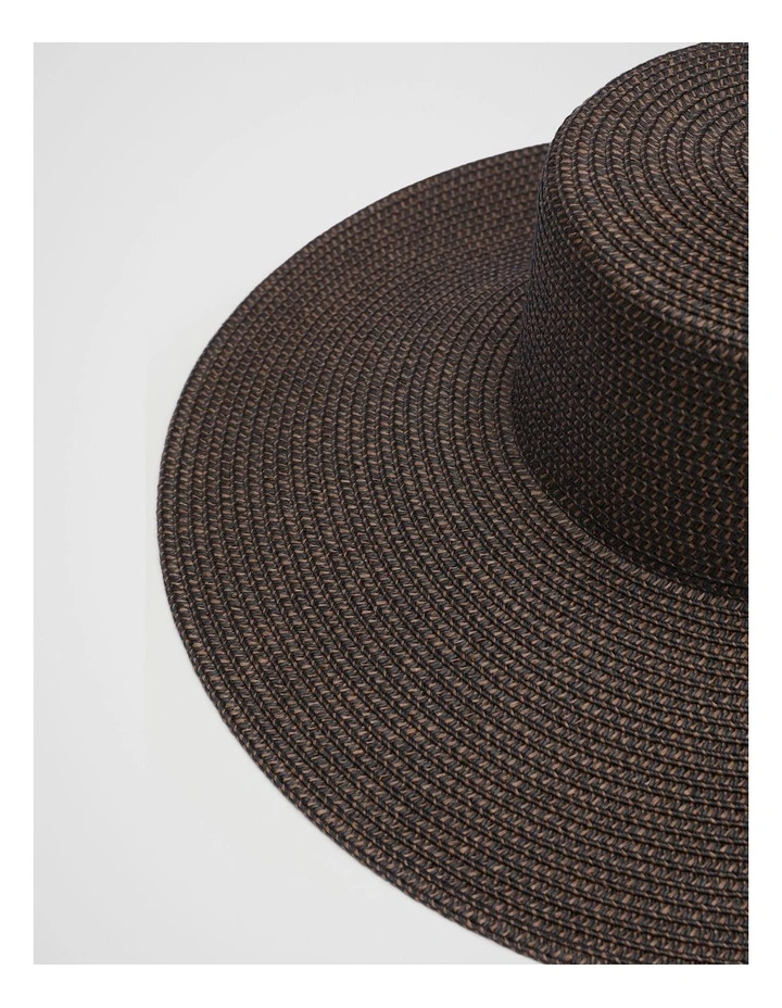 Two Tone Wide Brim Hat in Pinecone image 3