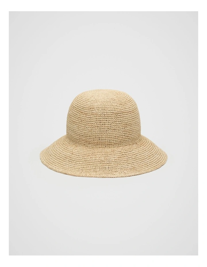 Raffia Rounded Bucket Hat in Natural image 1