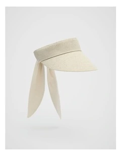 Textured Bow Detail Visor in Tofu