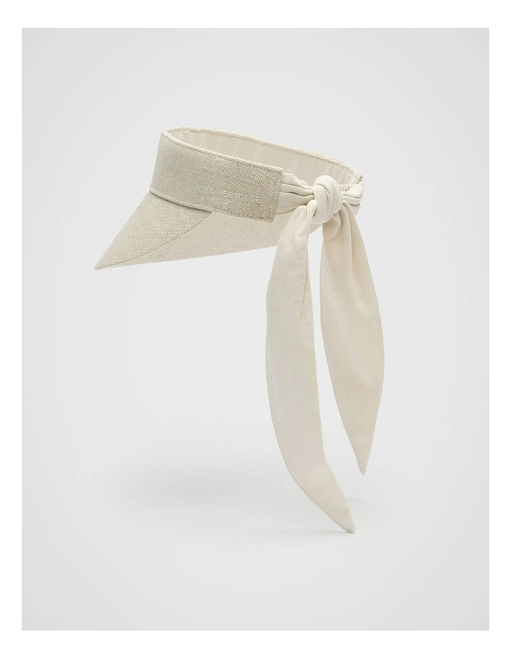 Textured Bow Detail Visor in Tofu image 3
