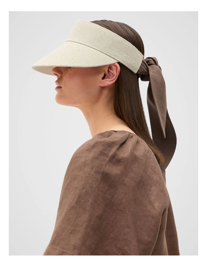 Textured Bow Detail Visor in Pinecone image 2