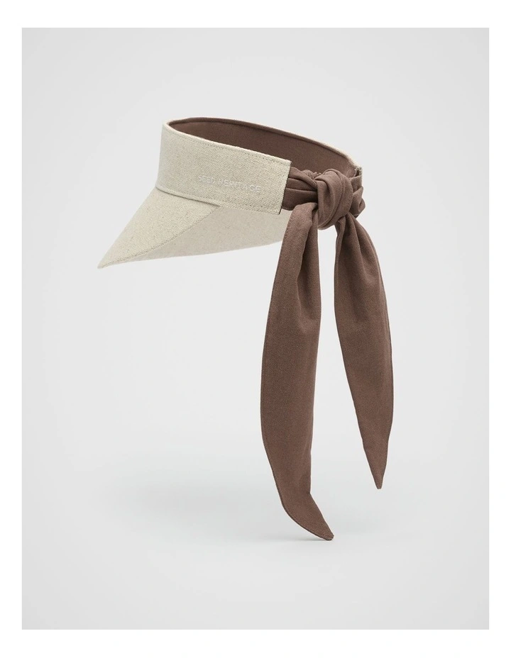 Textured Bow Detail Visor in Pinecone image 3