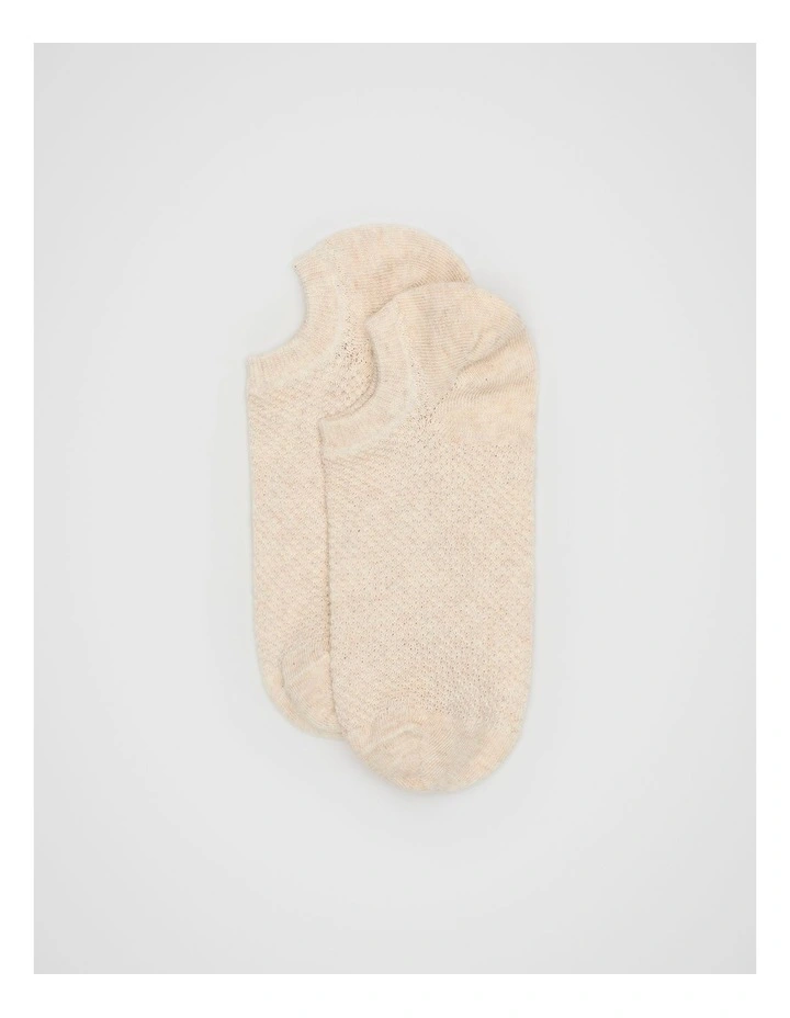 Mini Waffle Sneaker Sock in Beige Marle image 1