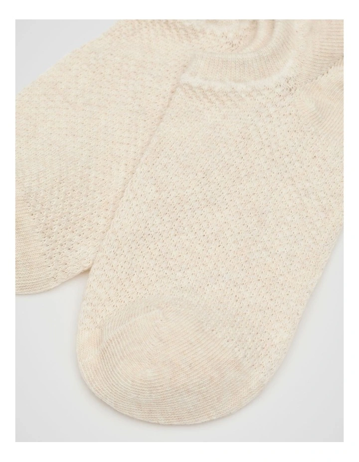 Mini Waffle Sneaker Sock in Beige Marle image 2