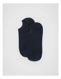 Mini Waffle Sneaker Sock in Twilight Blue
