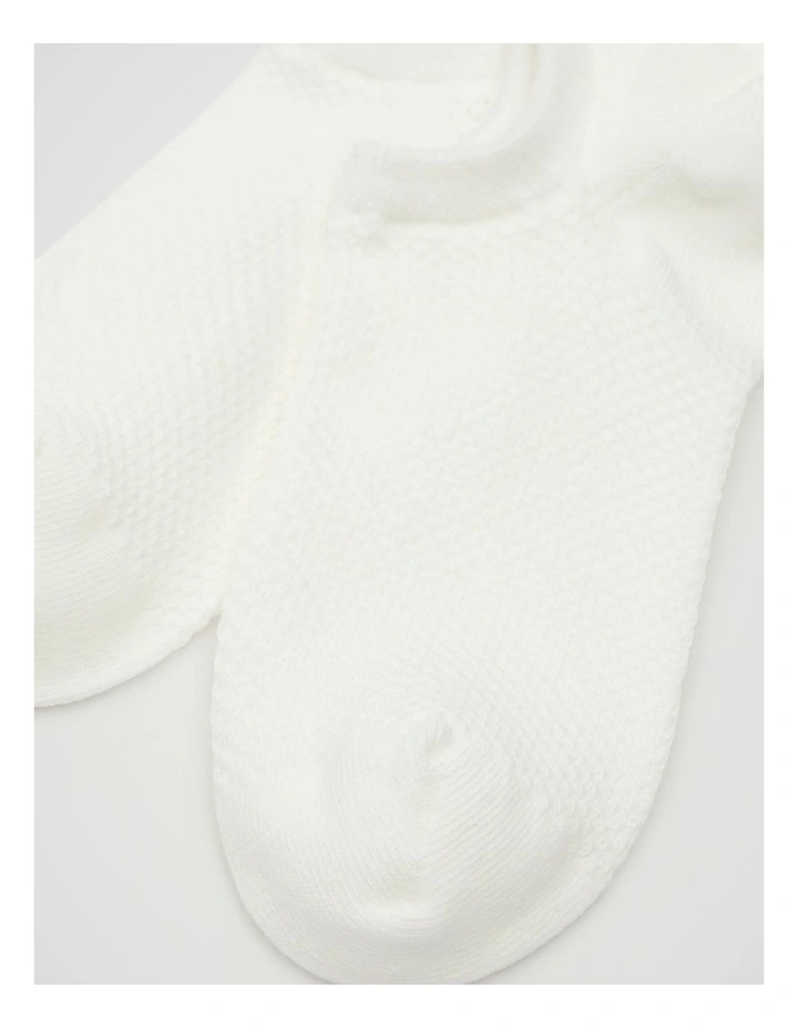 Mini Waffle Sneaker Sock in Cream image 2