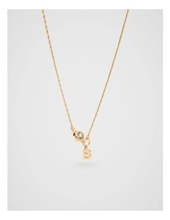 Stone Drop Initial Necklace in B