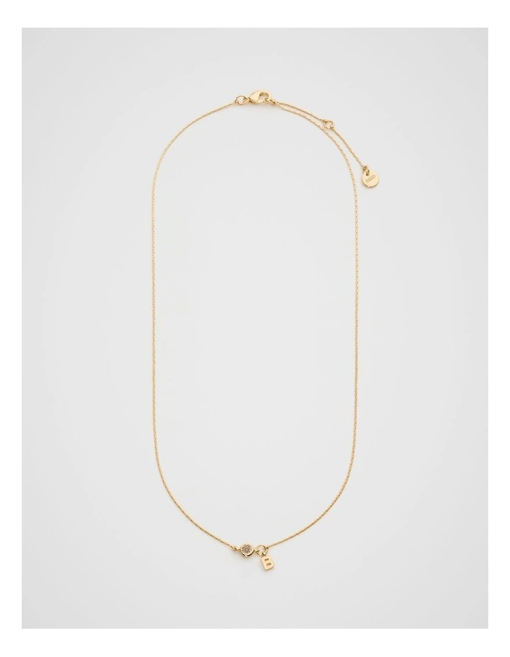 Stone Drop Initial Necklace in B image 3